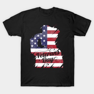 Patriotic Salute US Flag For Veterans Day T-Shirt